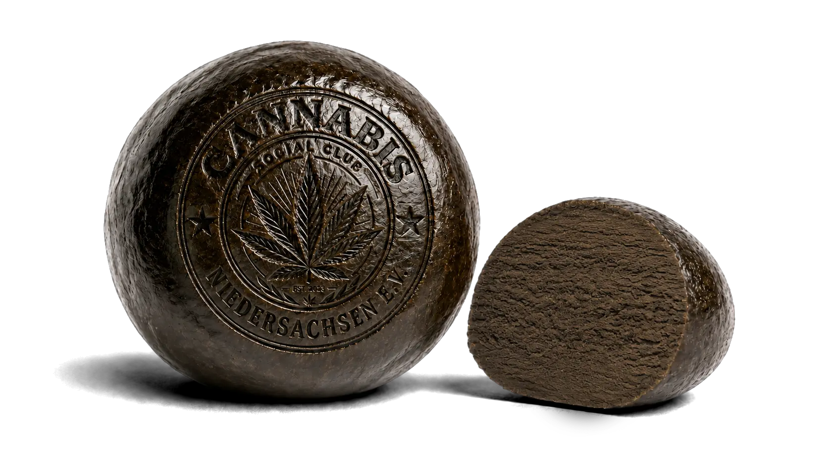 Freigestellter Temple Ball aus verarbeitetem Cannabis-Harz